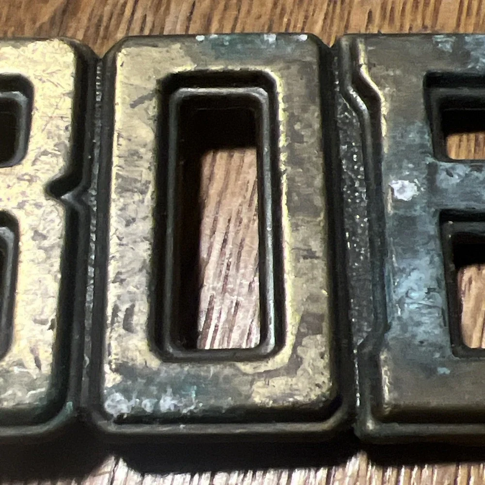 Vintage M.B.C.I. Solid Brass Name Belt Buckle – USA Cast Brass –BOB – 1970s